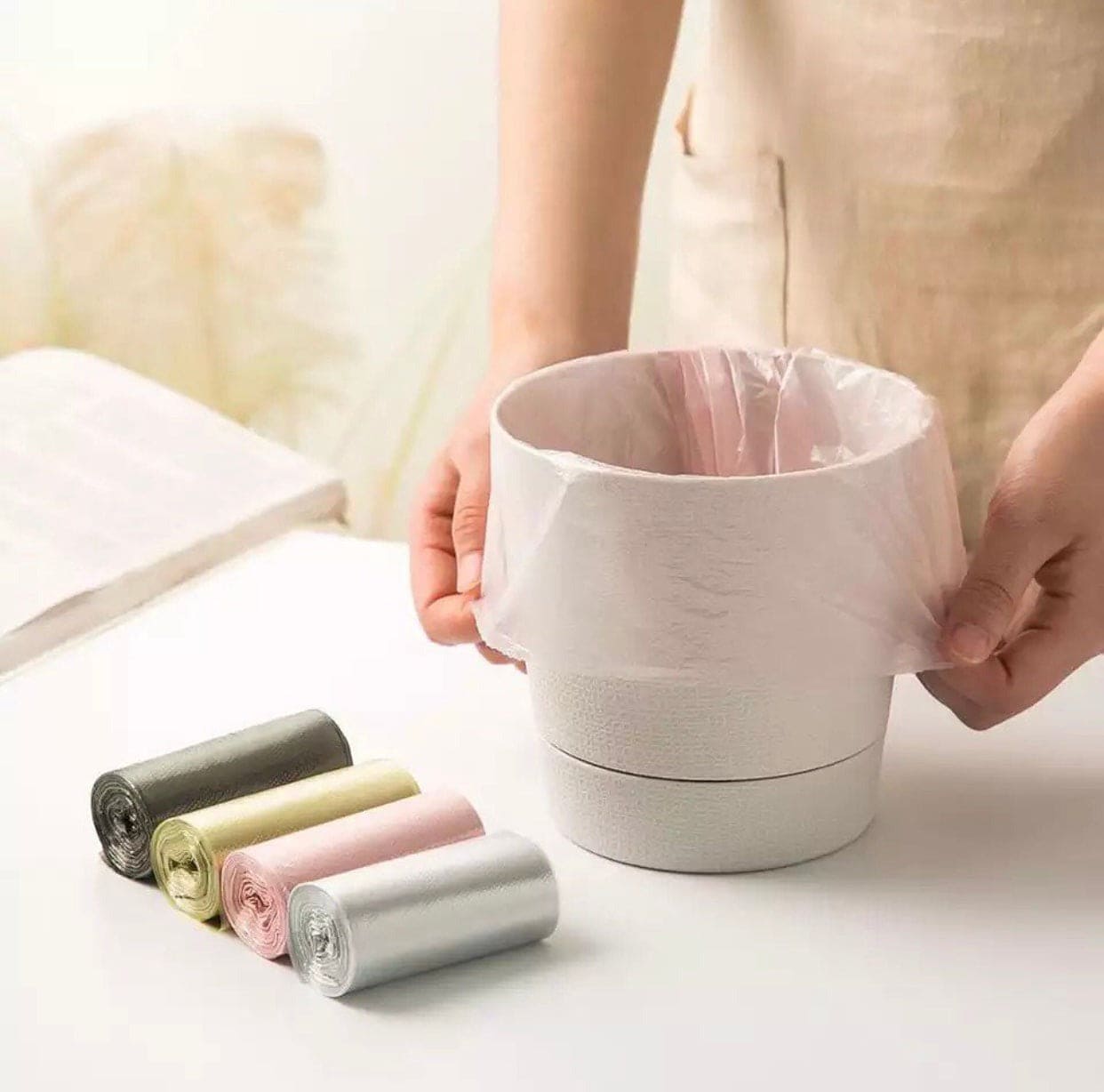 100Pcs/5 Rolls Domestic Garbage Bags, Waste Trash Bags For Kitchen, Strong Bearing Durable Trash Bags, Clean-up Plastic Trash Bags, Bathroom Trash Can Liners For Bedroom 100Pcs/5 Rolls Domestic Garbage Bags, Waste Trash Bags For Kitchen, Strong Bearing Durable Trash Bags, Clean-up Plastic Trash Bags, Bathroom Trash Can Liners For Bedroom
